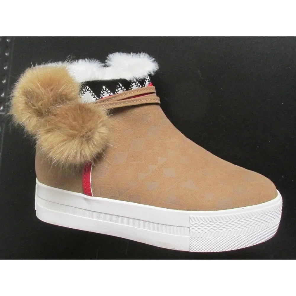 New - ✪ ASH ✪ - Faux Suede FUR POM POM Sneaker BOOTIE for KIDS GIRLS